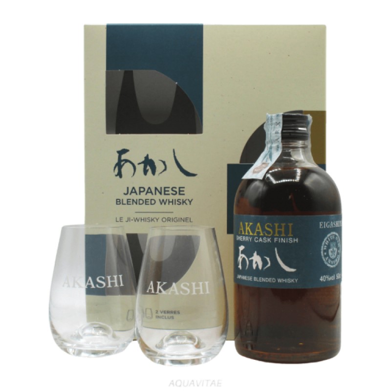 Immagine - Akashi Blended Sherry Cask Gift Pack + 2 Bicchieri